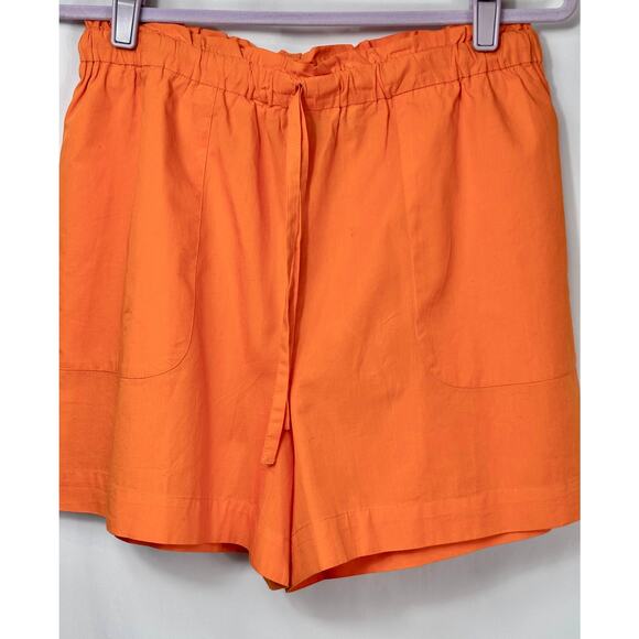 Piombo Drawstring Cotton Shorts with Pockets Orange size L - Picture 5 of 13